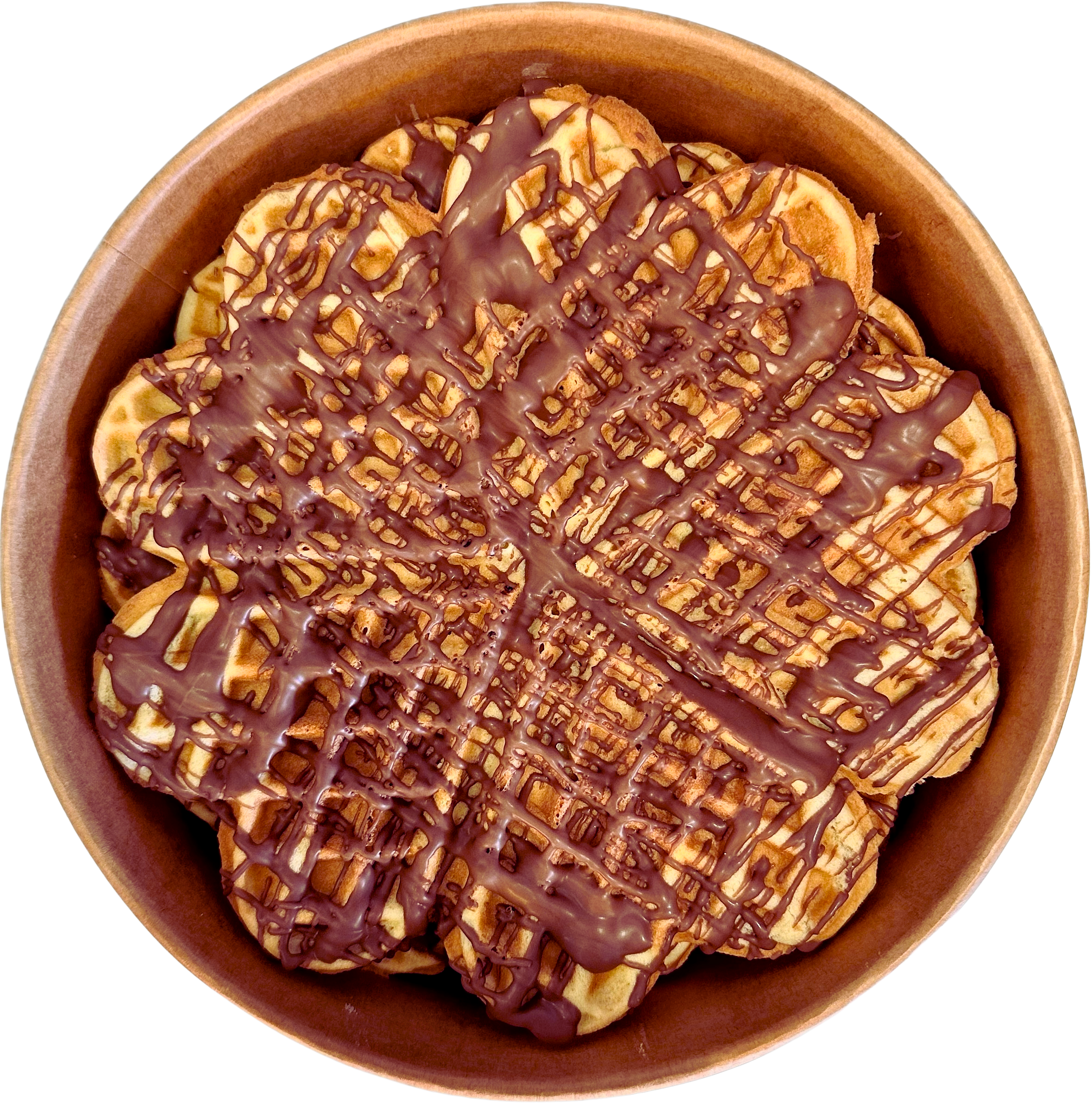 Vers gebakken wafeltjes in hartvorm met Callebaut melkchocolade