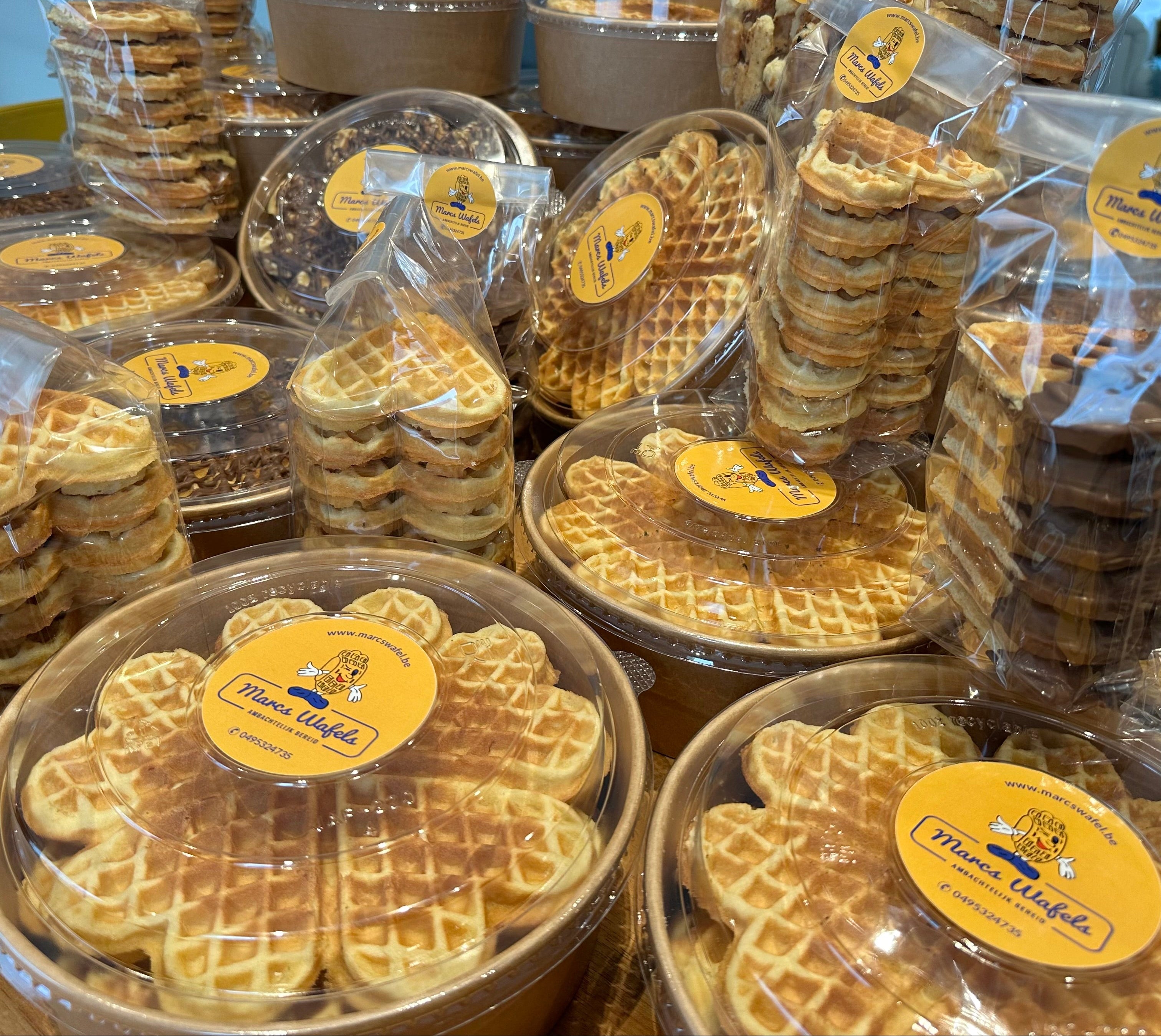 Heerlijke vanillewafeltjes in hartvorm met of zonder chocolade